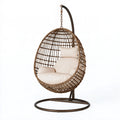 Poltrona sospesa 105 x 105 x 195 cm in rattan marrone con struttura in metallo