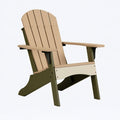 Sedia Adirondack 80 x 90 x 100 cm in plastica beige e verde oliva per esterno con braccioli