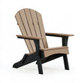 Poltrona da giardino Adirondack 78 x 89 x 95 cm in plastica effetto legno beige con struttura nera