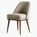 Sedia da pranzo 50 x 60 x 85 cm in tessuto beige con gambe in legno stile moderno