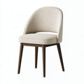 Sedia da pranzo 55 x 57 x 80 cm in tessuto beige con gambe in legno stile moderno