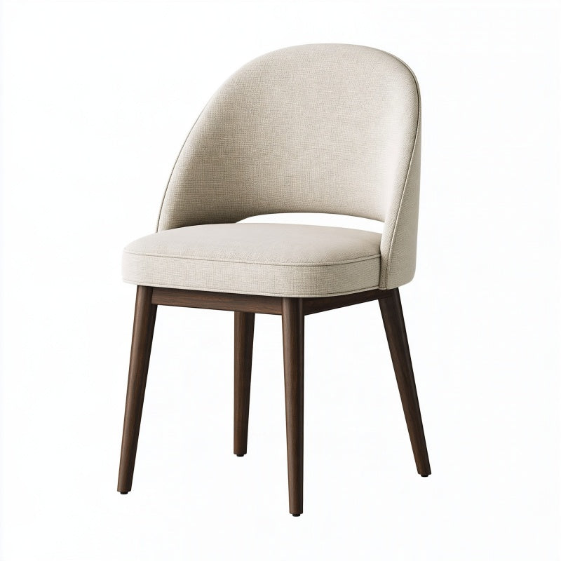 Sedia da pranzo 55 x 57 x 80 cm in tessuto beige con gambe in legno stile moderno