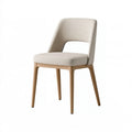 Sedia da pranzo 50 x 56 x 82 cm in tessuto beige con gambe in legno stile moderno