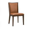 Sedia da pranzo 48 x 60 x 98 cm in similpelle marrone con struttura in legno stile classico
