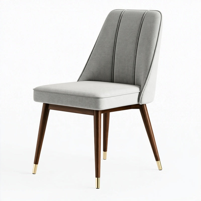 Sedia da pranzo 48 x 58 x 86 cm in tessuto grigio con gambe in legno stile moderno