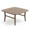 Tavolino da esterno 100 cm in legno marrone chiaro con piano a doghe