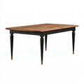 Tavolo da pranzo 160 x 90 x 76 cm in legno marrone e metallo nero stile classico