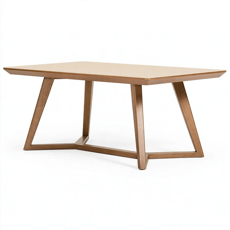 Tavolo da pranzo 160 x 80 x 75 cm in legno marrone chiaro stile moderno