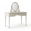 Toeletta con specchio 120 x 50 x 150 cm in legno bianco con cassetti stile classico